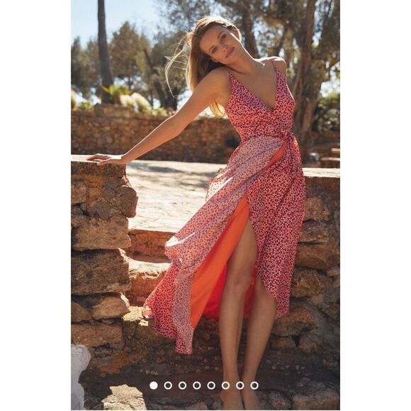 Anthropologie x Hutch Flutter Wrap Midi Dress Size LP - Picture 1 of 11